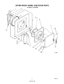 03 - Dryer Front Panel And Door parts for Whirlpool Washer Dryer Combo LT5100XSW0 from AppliancePartsPros.com