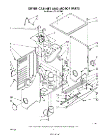 04 - Dryer Cabinet And Motor parts for Whirlpool Washer Dryer Combo LT5100XSW0 from AppliancePartsPros.com