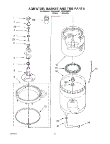 10 - Agitator, Basket And Tub parts for Whirlpool Washer Dryer Combo LTG6234AW1 from AppliancePartsPros.com