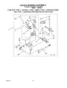 15 - 3391670 Burner Assembly parts for Whirlpool Washer Dryer Combo LTG6234AW1 from AppliancePartsPros.com