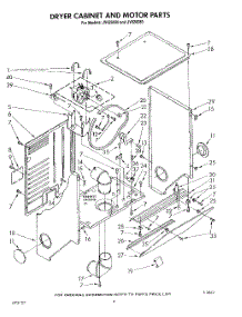04 - Dryer Cabinet And Motor parts for Whirlpool Washer Dryer Combo JV020000 from AppliancePartsPros.com