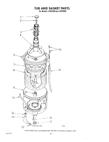 11 - Tub And Basket parts for Whirlpool Washer Dryer Combo JV020000 from AppliancePartsPros.com