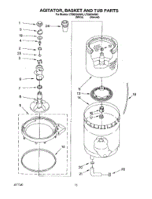 10 - Agitator, Basket And Tub parts for Whirlpool Washer Dryer Combo LTG6234AN3 from AppliancePartsPros.com