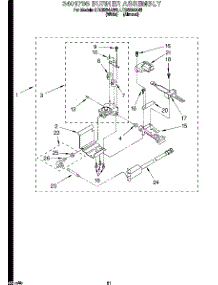 15 - 3401795 Burner Assembly parts for Whirlpool Washer Dryer Combo LTG6234AN3 from AppliancePartsPros.com