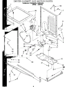 03 - Dryer Cabinet And Motor parts for Whirlpool Washer Dryer Combo LTG6234AW3 from AppliancePartsPros.com