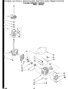 08 - Brake, Clutch, Gearcase, Motor And Pump parts for Whirlpool Washer Dryer Combo LTG6234AW3 from AppliancePartsPros.com