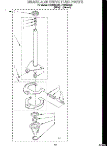 12 - Brake And Drive Tube parts for Whirlpool Washer Dryer Combo LTG6234AW3 from AppliancePartsPros.com
