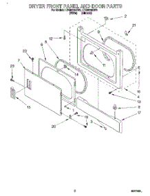 02 - Dryer Front Panel And Door parts for Whirlpool Washer Dryer Combo LTG6234AW2 from AppliancePartsPros.com