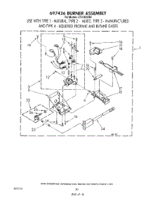 17 - 697436 Burner parts for Whirlpool Washer Dryer Combo LT5100XSW0 from AppliancePartsPros.com