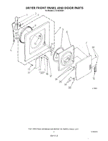 03 - Dryer Front Panel And Door parts for Whirlpool Washer Dryer Combo LT5100XSW1 from AppliancePartsPros.com