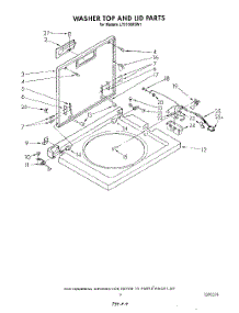 07 - Washer Top And Lid parts for Whirlpool Washer Dryer Combo LT5100XSW1 from AppliancePartsPros.com