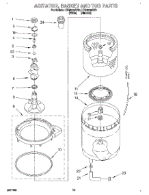 10 - Agitator, Basket And Tub parts for Whirlpool Washer Dryer Combo LTG6234AW2 from AppliancePartsPros.com