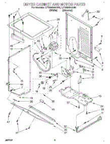 03 - Dryer Cabinet And Motor parts for Whirlpool Washer Dryer Combo LTG6234AN0 from AppliancePartsPros.com