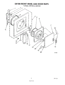 03 - Dryer Front Panel And Door parts for Whirlpool Washer Dryer Combo JWP21080 from AppliancePartsPros.com