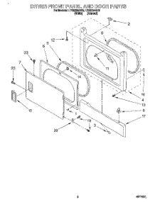 02 - Dryer Front Panel And Door parts for Whirlpool Washer Dryer Combo LTE6234AW3 from AppliancePartsPros.com