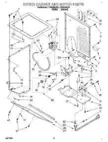 03 - Dryer Cabinet And Motor parts for Whirlpool Washer Dryer Combo LTE6234AW3 from AppliancePartsPros.com