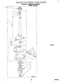 13 - Brake And Drive Tube parts for Whirlpool Washer Dryer Combo LTE5243BN2 from AppliancePartsPros.com