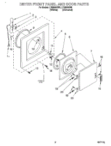 02 - Dryer Front Panel And Door parts for Whirlpool Washer Dryer Combo LTE5243BN0 from AppliancePartsPros.com