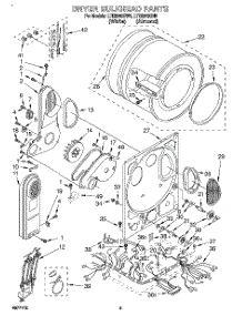 04 - Dryer Bulkhead parts for Whirlpool Washer Dryer Combo LTE5243BN0 from AppliancePartsPros.com
