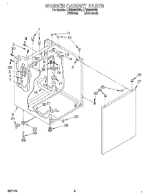 07 - Washer Cabinet parts for Whirlpool Washer Dryer Combo LTE5243BN0 from AppliancePartsPros.com