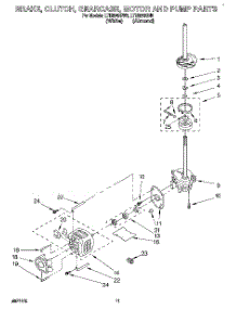 08 - Brake, Clutch, Gearcase, Motor And Pump parts for Whirlpool Washer Dryer Combo LTE5243BN0 from AppliancePartsPros.com