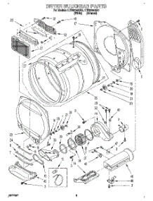 04 - Dryer Bulkhead parts for Whirlpool Washer Dryer Combo LTE6234AN3 from AppliancePartsPros.com