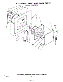 03 - Dryer Front Panel And Door parts for Whirlpool Washer Dryer Combo LT4905XMW0 from AppliancePartsPros.com