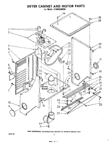 05 - Dryer Cabinet And Motor parts for Whirlpool Washer Dryer Combo LT4905XMW0 from AppliancePartsPros.com
