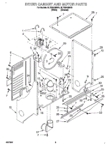 03 - Dryer Cabinet And Motor parts for Whirlpool Washer Dryer Combo 3LTE5243BN0 from AppliancePartsPros.com