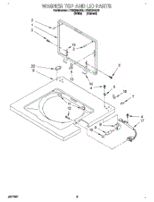 06 - Washer Top And Lid parts for Whirlpool Washer Dryer Combo LTE6234AN3 from AppliancePartsPros.com