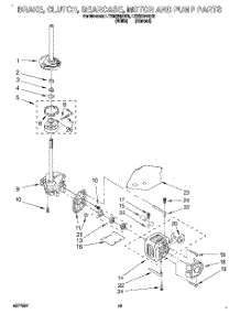 08 - Brake, Clutch, Gearcase, Motor And Pump parts for Whirlpool Washer Dryer Combo LTE6234AN3 from AppliancePartsPros.com