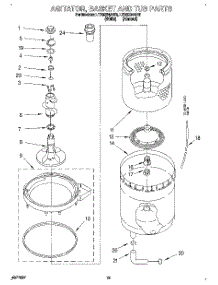 10 - Agitator, Basket And Tub parts for Whirlpool Washer Dryer Combo LTE6234AN3 from AppliancePartsPros.com