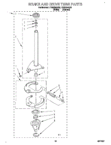 12 - Brake And Drive Tube parts for Whirlpool Washer Dryer Combo LTE6234AN3 from AppliancePartsPros.com