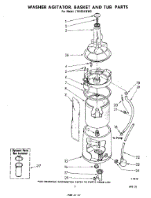 08 - Washer Agitator, Basket And Tub parts for Whirlpool Washer Dryer Combo LT4905XMW0 from AppliancePartsPros.com
