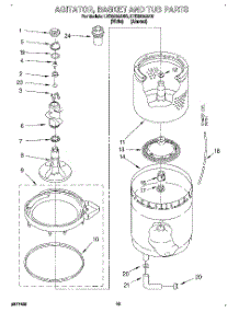 10 - Agitator, Basket And Tub parts for Whirlpool Washer Dryer Combo LTE6234AW2 from AppliancePartsPros.com