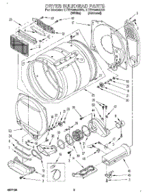 04 - Dryer Bulkhead parts for Whirlpool Washer Dryer Combo LTE7245AN0 from AppliancePartsPros.com