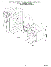 02 - Dryer Front Panel And Door parts for Whirlpool Washer Dryer Combo LTE5243DZ0 from AppliancePartsPros.com