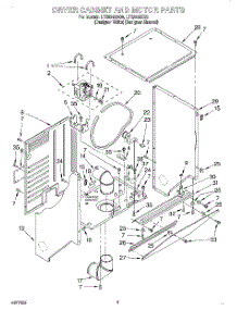 03 - Dryer Cabinet And Motor parts for Whirlpool Washer Dryer Combo LTE5243DZ0 from AppliancePartsPros.com