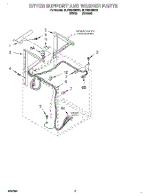 05 - Dryer Support And Washer parts for Whirlpool Washer Dryer Combo 3LTE5243BN0 from AppliancePartsPros.com