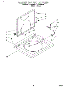 06 - Washer Top And Lid parts for Whirlpool Washer Dryer Combo 3LTE5243BN0 from AppliancePartsPros.com
