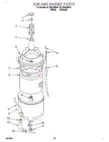 10 - Tub And Basket parts for Whirlpool Washer Dryer Combo 3LTE5243BN0 from AppliancePartsPros.com