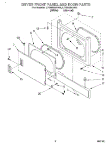02 - Dryer Front Panel And Door parts for Whirlpool Washer Dryer Combo LTG6234AW0 from AppliancePartsPros.com
