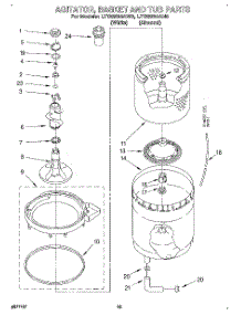 10 - Agitator, Basket And Tub parts for Whirlpool Washer Dryer Combo LTG6234AW0 from AppliancePartsPros.com