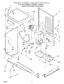 03 - Dryer Cabinet And Motor parts for Whirlpool Washer Dryer Combo LTG6234DT1 from AppliancePartsPros.com