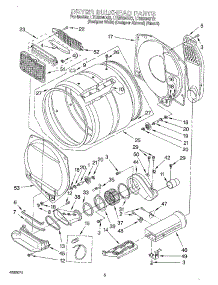 04 - Dryer Bulkhead parts for Whirlpool Washer Dryer Combo LTE6234DT2 from AppliancePartsPros.com