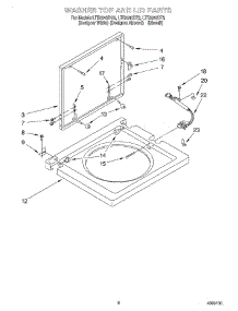 06 - Washer Top And Lid parts for Whirlpool Washer Dryer Combo LTE5243DQ2 from AppliancePartsPros.com
