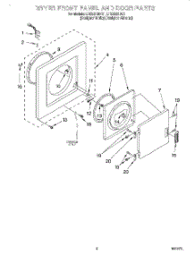 02 - Dryer Front Panel And Door parts for Whirlpool Washer Dryer Combo LTE5243DQ1 from AppliancePartsPros.com