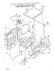 03 - Dryer Cabinet And Motor parts for Whirlpool Washer Dryer Combo LTE5243DZ2 from AppliancePartsPros.com