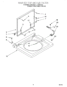 06 - Washer Top And Lid parts for Whirlpool Washer Dryer Combo LTE5243DZ1 from AppliancePartsPros.com