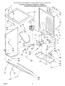 03 - Dryer Cabinet And Motor parts for Whirlpool Washer Dryer Combo LTE6234DZ2 from AppliancePartsPros.com